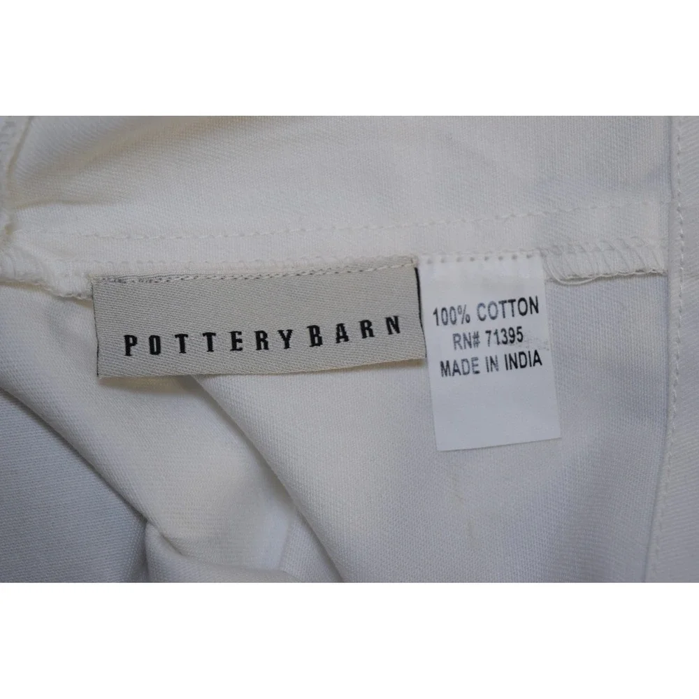 Pottery Barn White 100% Cotton DINING Chair Slipcover with Side Ties